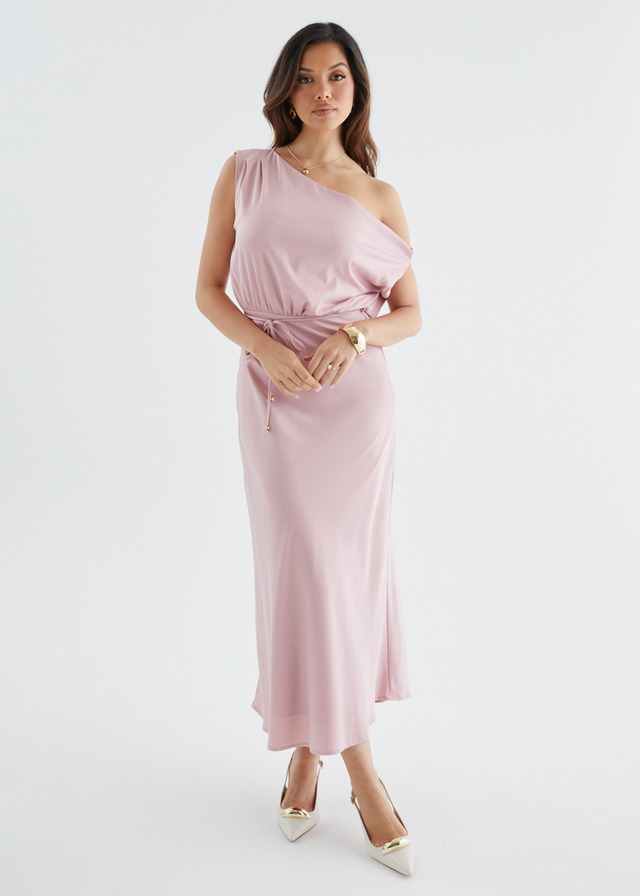 Marisa Drop Shoulder Midi Dress - Blush