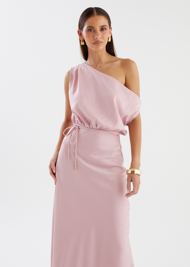 Marisa Drop Shoulder Midi Dress - Blush