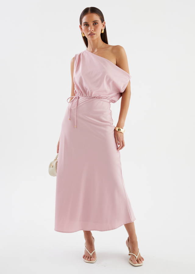 Marisa Drop Shoulder Midi Dress - Blush