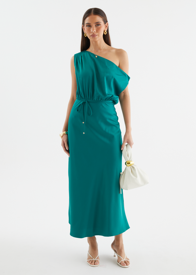 Marisa Drop Shoulder Midi Dress - Emerald