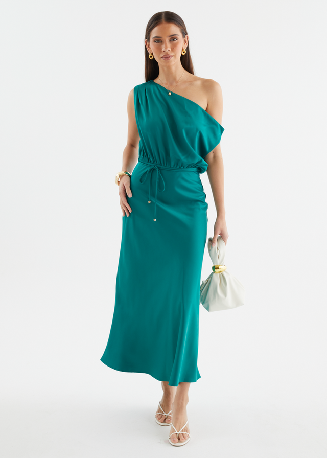 Marisa Drop Shoulder Midi Dress - Emerald