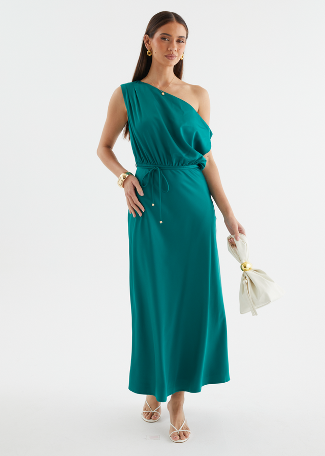 Marisa Drop Shoulder Midi Dress - Emerald