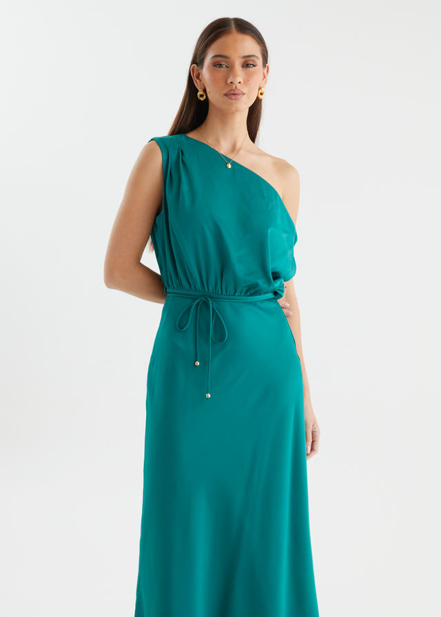 Marisa Drop Shoulder Midi Dress - Emerald