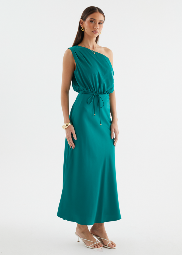 Marisa Drop Shoulder Midi Dress - Emerald