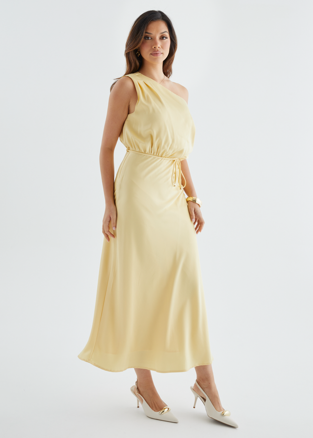 Marisa Drop Shoulder Midi Dress - Lemon