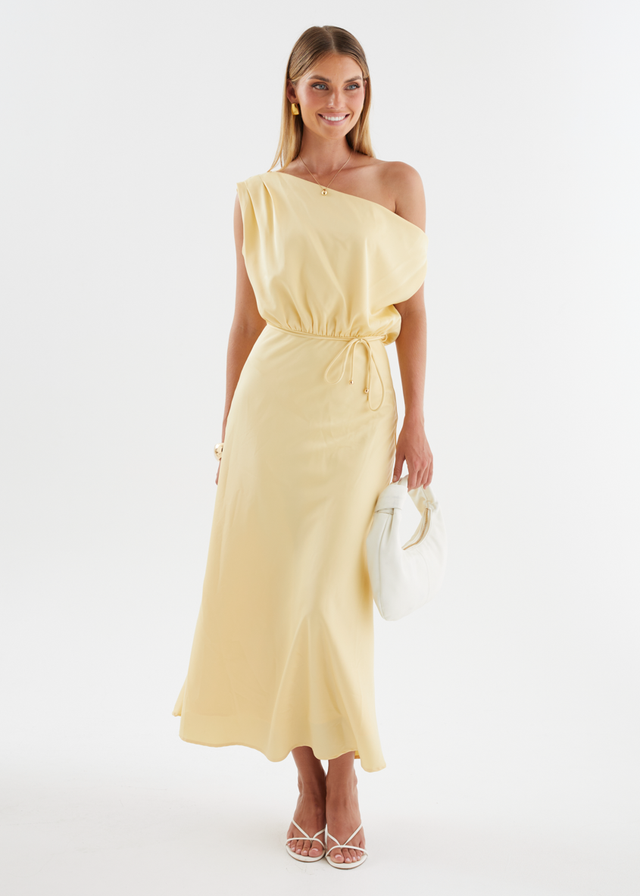 Marisa Drop Shoulder Midi Dress - Lemon