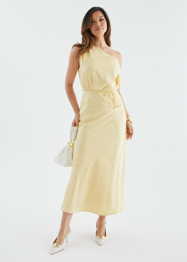 Marisa Drop Shoulder Midi Dress - Lemon
