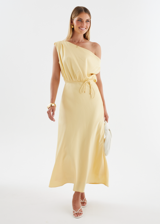 Marisa Drop Shoulder Midi Dress - Lemon