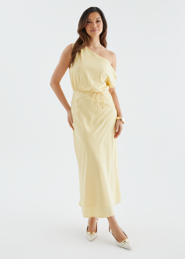 Marisa Drop Shoulder Midi Dress - Lemon