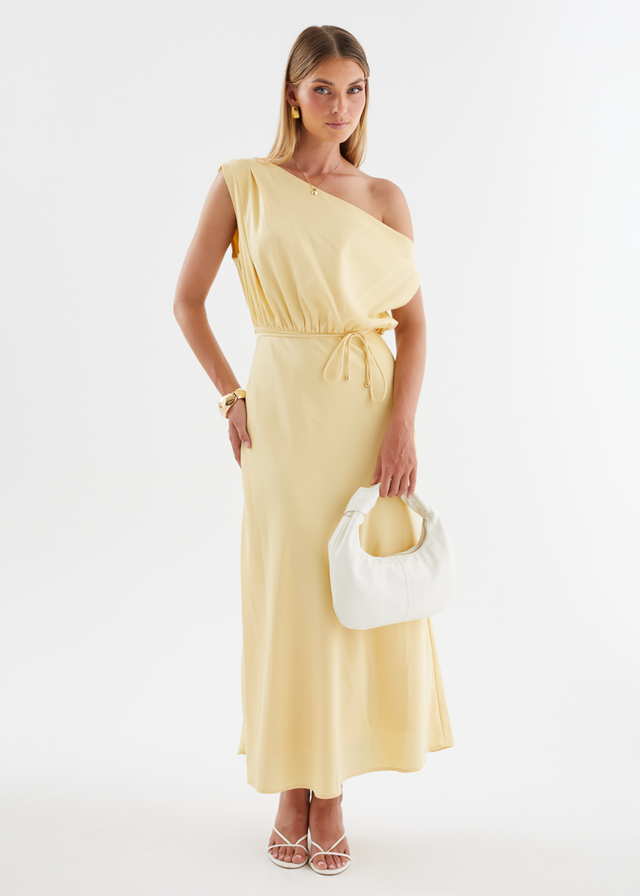 Marisa Drop Shoulder Midi Dress - Lemon