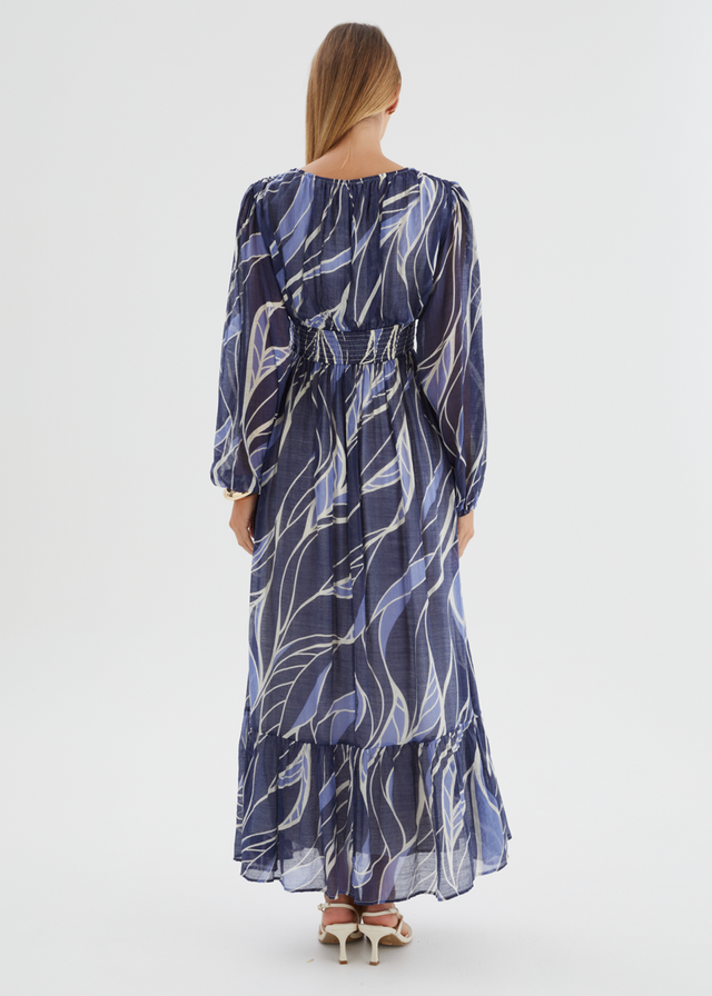 Skyline Maxi Dress - Navy Swirl