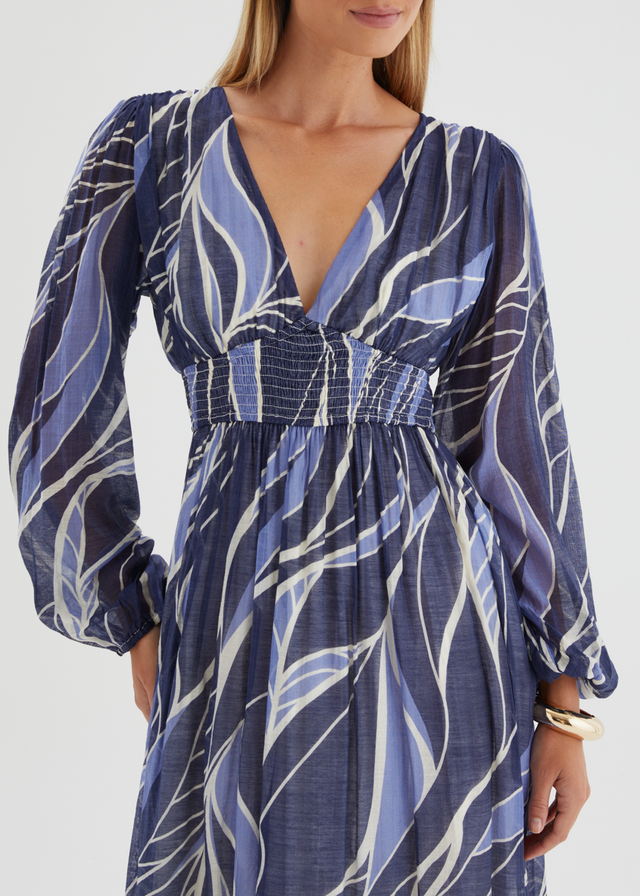 Skyline Maxi Dress - Navy Swirl