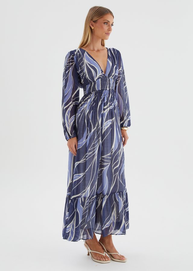 Skyline Maxi Dress - Navy Swirl