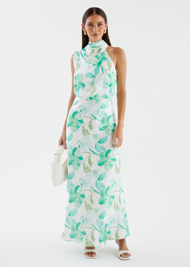 Delvina Maxi Dress - Mint Floral