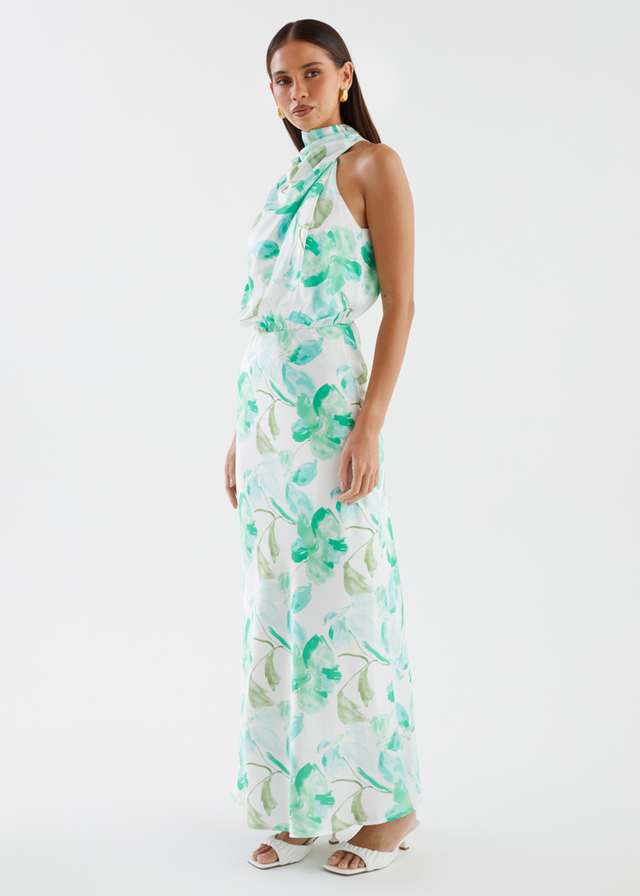 Delvina Maxi Dress - Mint Floral