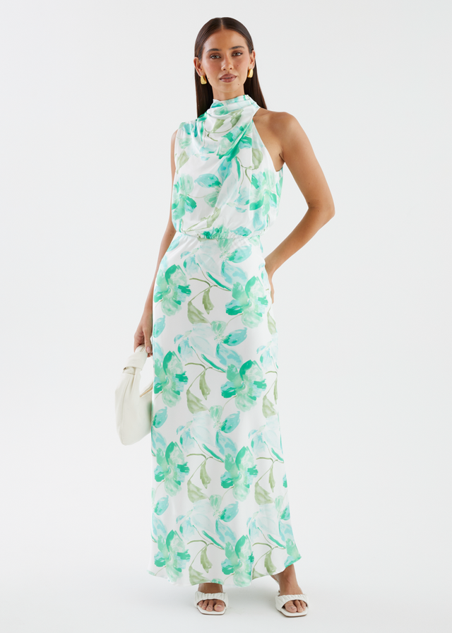 Delvina Maxi Dress - Mint Floral