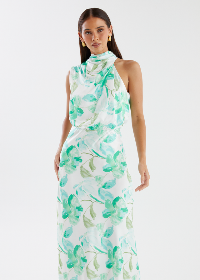 Delvina Maxi Dress - Mint Floral