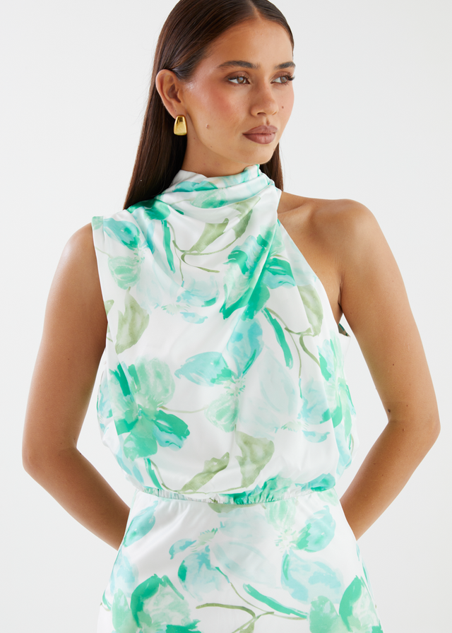 Delvina Maxi Dress - Mint Floral