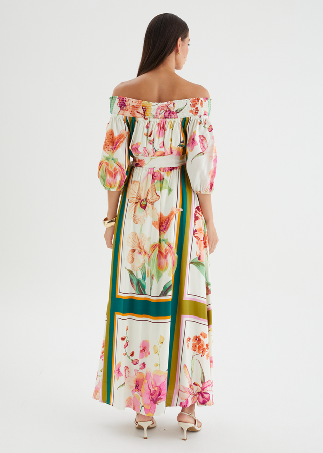 Oriel Off Shoulder Maxi Dress - Botanical Garden