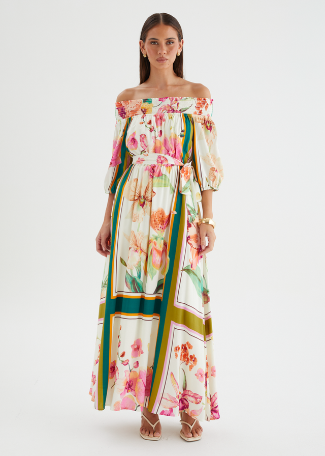 Oriel Off Shoulder Maxi Dress - Botanical Garden
