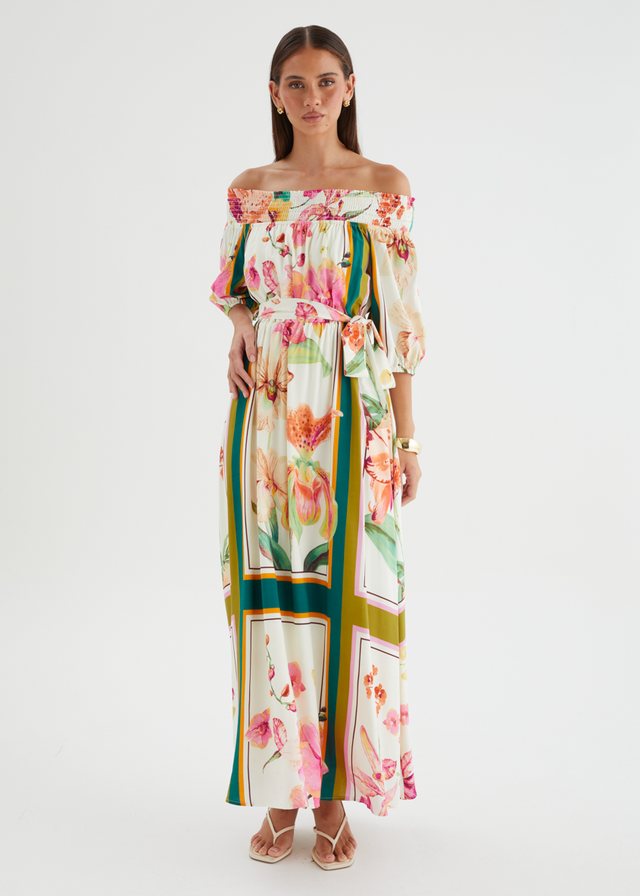 Oriel Off Shoulder Maxi Dress - Botanical Garden