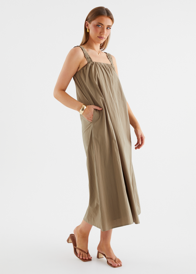 Woodstock Maxi Dress - Khaki