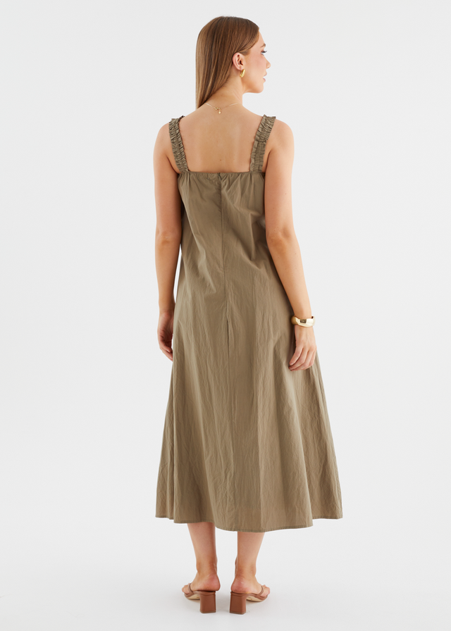 Woodstock Maxi Dress - Khaki