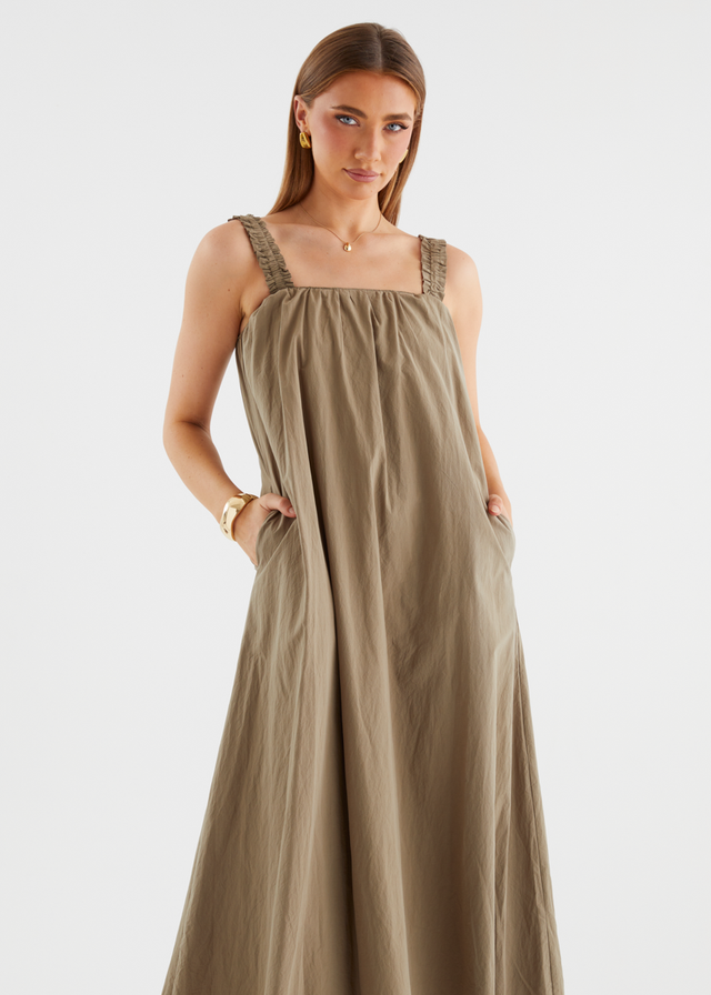 Woodstock Maxi Dress - Khaki