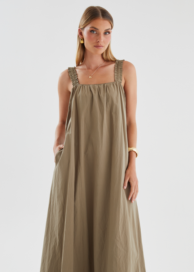 Woodstock Maxi Dress - Khaki