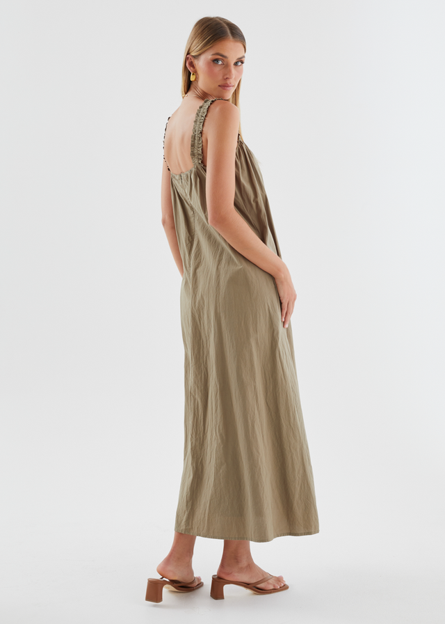 Woodstock Maxi Dress - Khaki