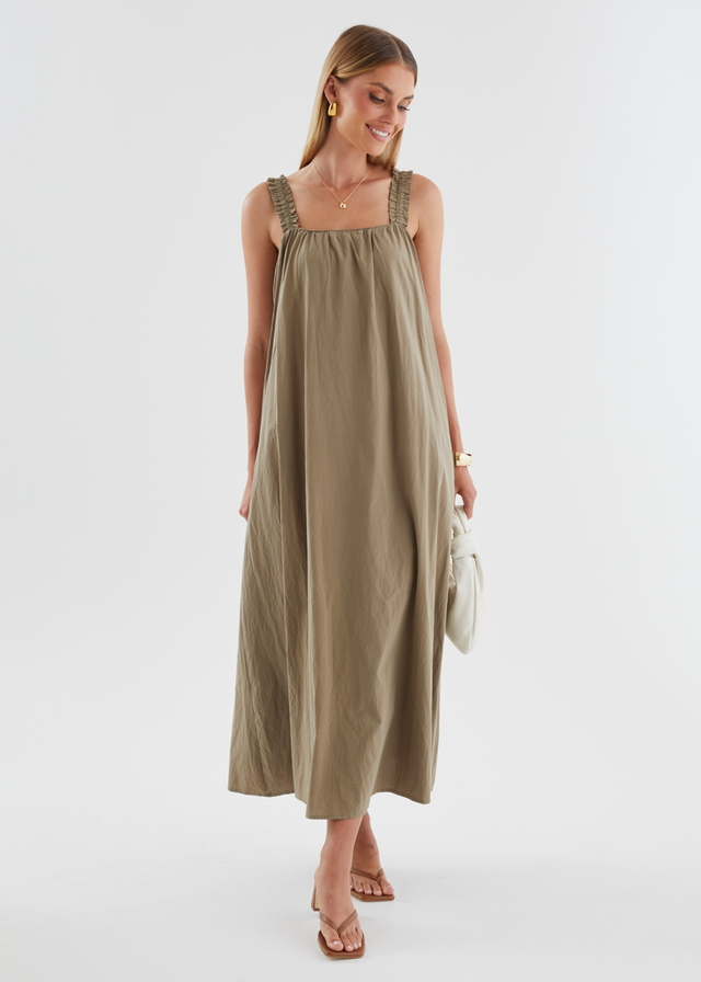 Woodstock Maxi Dress - Khaki