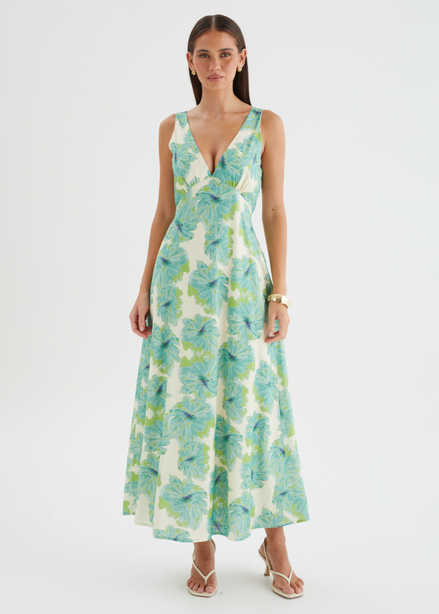 Julini Midi Dress - Jade Flowers