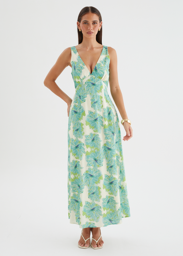 Julini Midi Dress - Jade Flowers