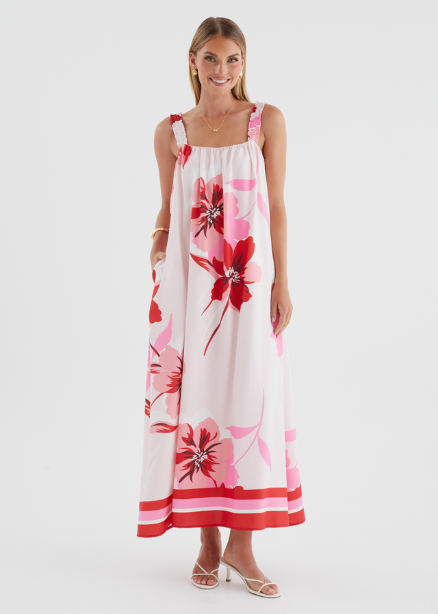 Linette Maxi Dress - Strawberry Bloom