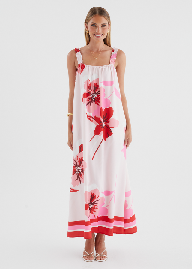 Linette Maxi Dress - Strawberry Bloom