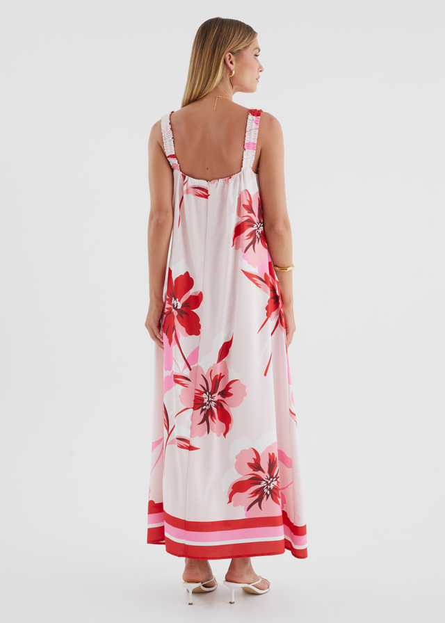 Linette Maxi Dress - Strawberry Bloom