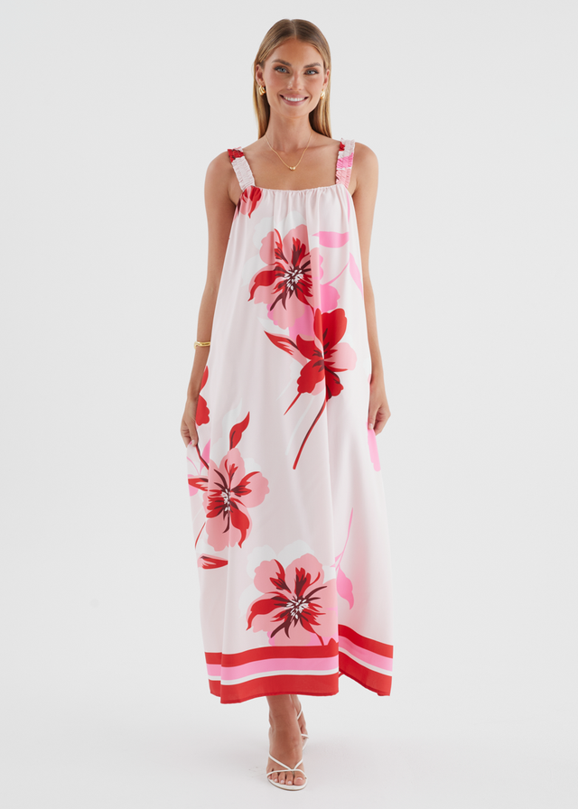 Linette Maxi Dress - Strawberry Bloom