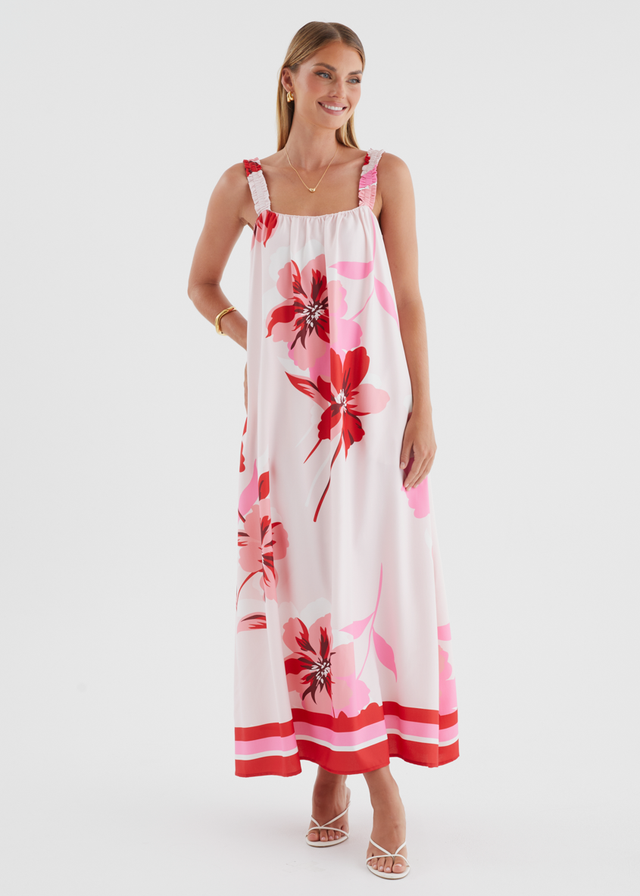 Linette Maxi Dress - Strawberry Bloom