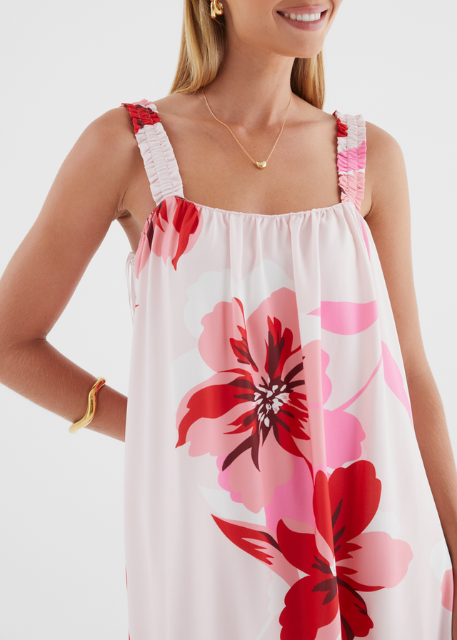Linette Maxi Dress - Strawberry Bloom