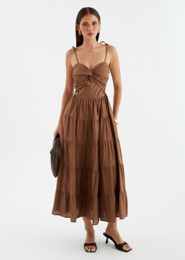 Tallia Midi Dress - Chocolate