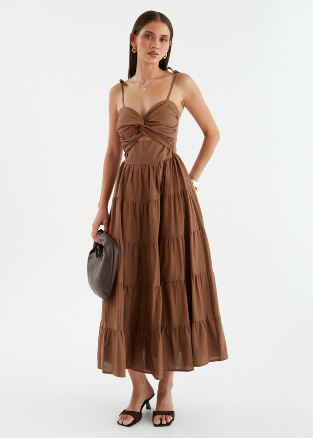 Tallia Midi Dress - Chocolate