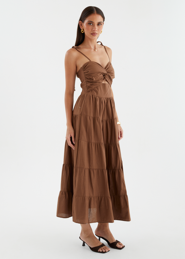 Tallia Midi Dress - Chocolate