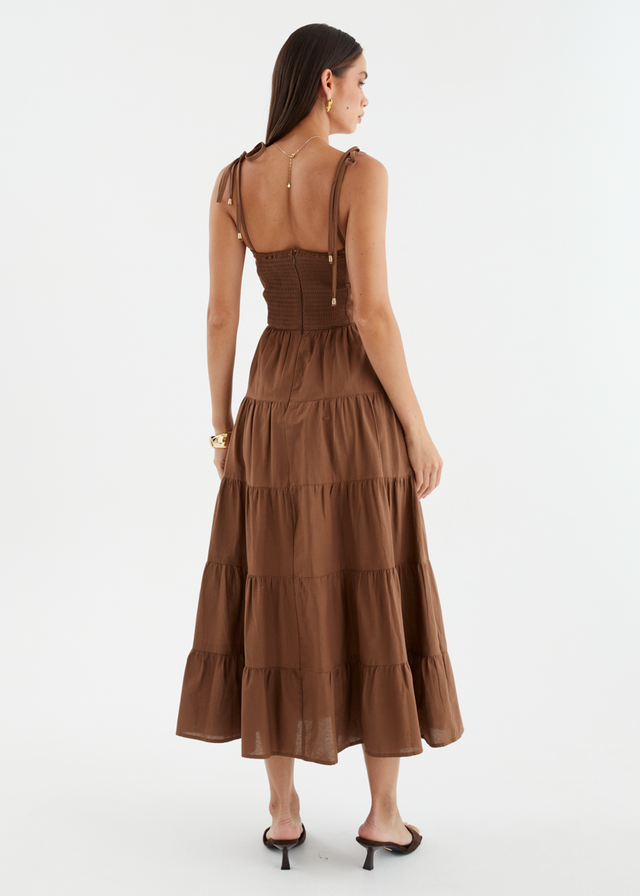 Tallia Midi Dress - Chocolate