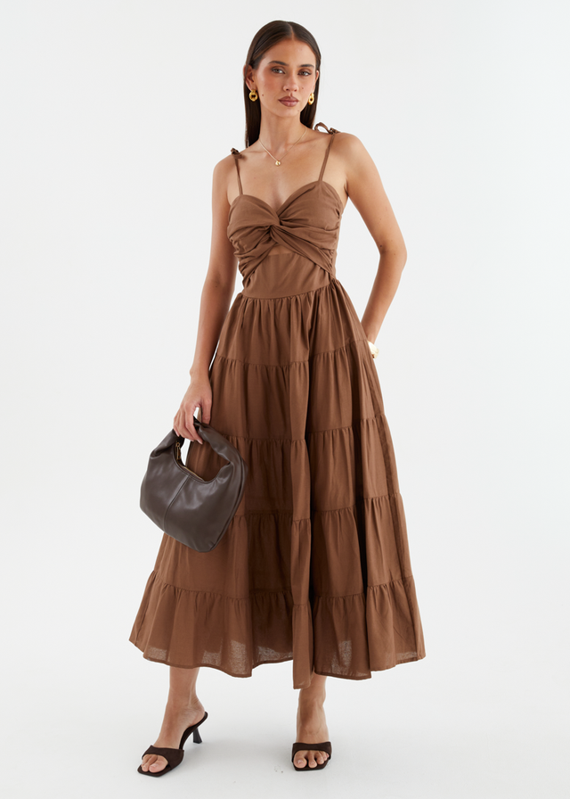 Tallia Midi Dress - Chocolate