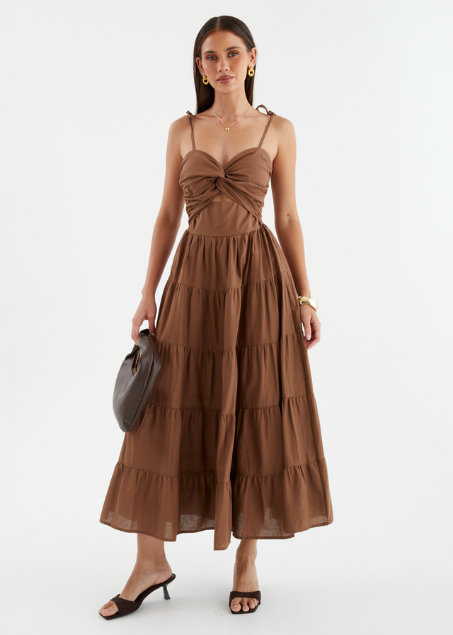 Tallia Midi Dress - Chocolate