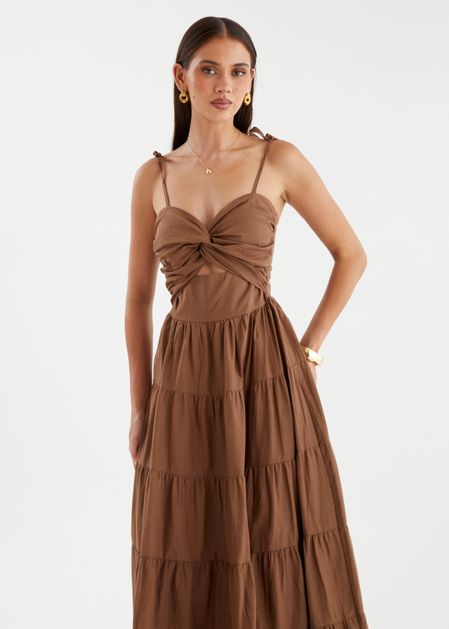 Tallia Midi Dress - Chocolate