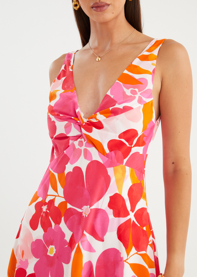 Alisina Midi Dress - Pink Flowers