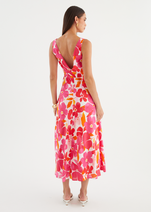 Alisina Midi Dress - Pink Flowers