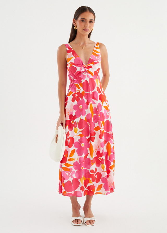 Alisina Midi Dress - Pink Flowers