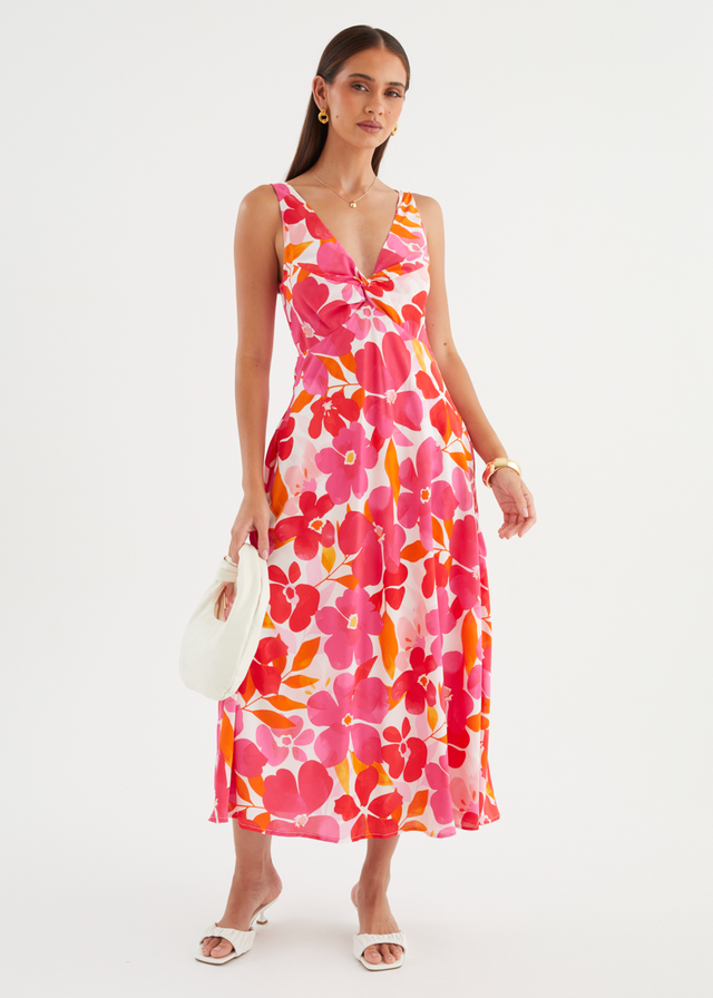 Alisina Midi Dress - Pink Flowers